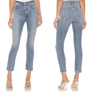 Agolde Button Fly Nico High Rise Slim in Chronicle Size 27